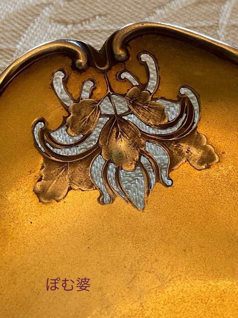 【カルディヤック】純銀＋ヴェルメイユ ／透かし／皿 取り皿 銘々皿 小トレイ１枚