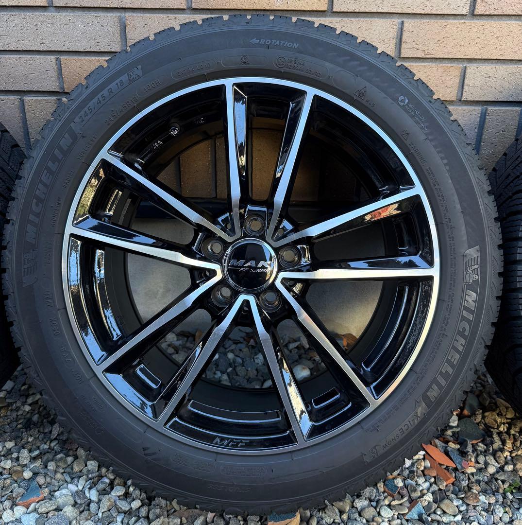 ①メルセデスE300用245/45 R18 ミシュランスタッドレスMAKホイール