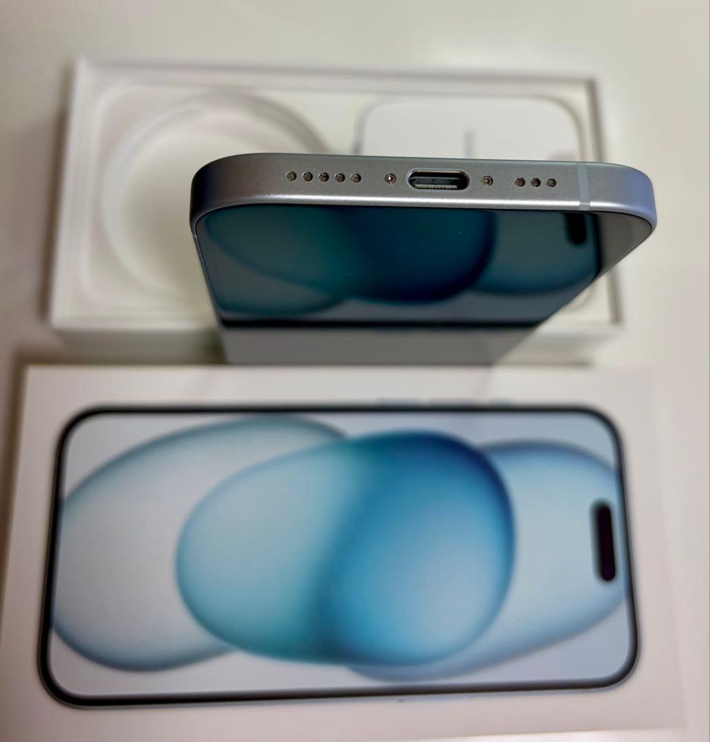 iPhone15 128gb ブルー（美品） バッテリー最大容量91%