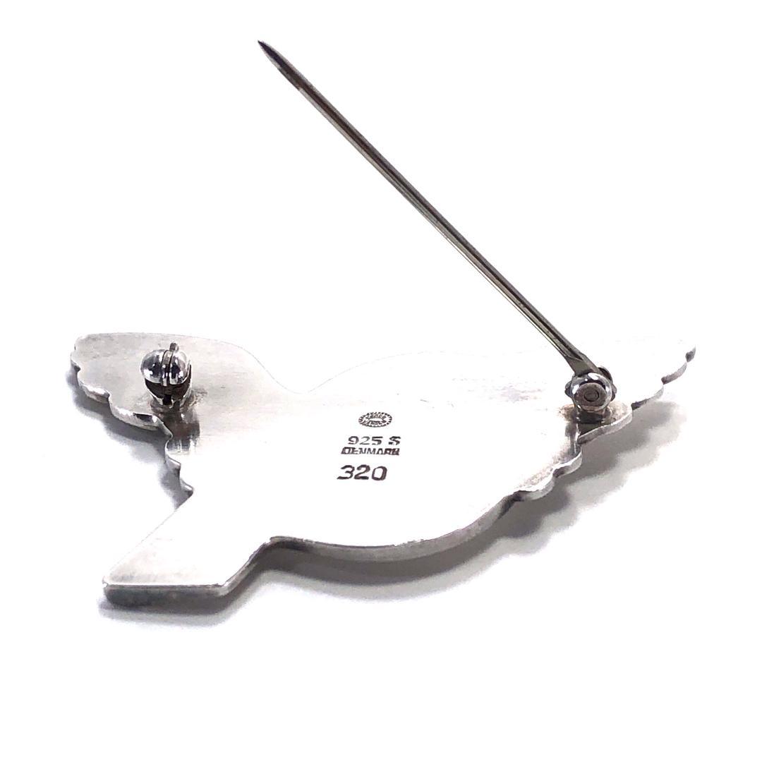 【美品・箱付き】ジョージジェンセン／トリ モチーフ ブローチ SV925／320