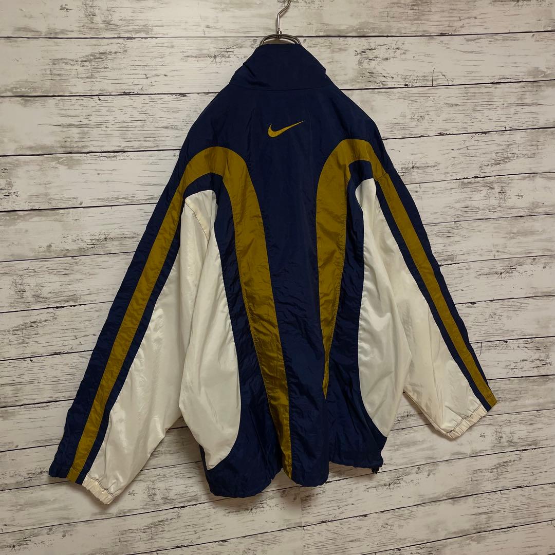 963【入手困難】ナイキ♤刺繍ロゴ　90s 銀タグ　ナイロンジャケット　即完売品