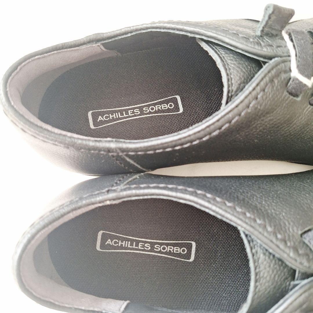 【新品】 アキレスソルボ 牛革 ゴム紐 スリッポン 26 メンズ 黒 3E