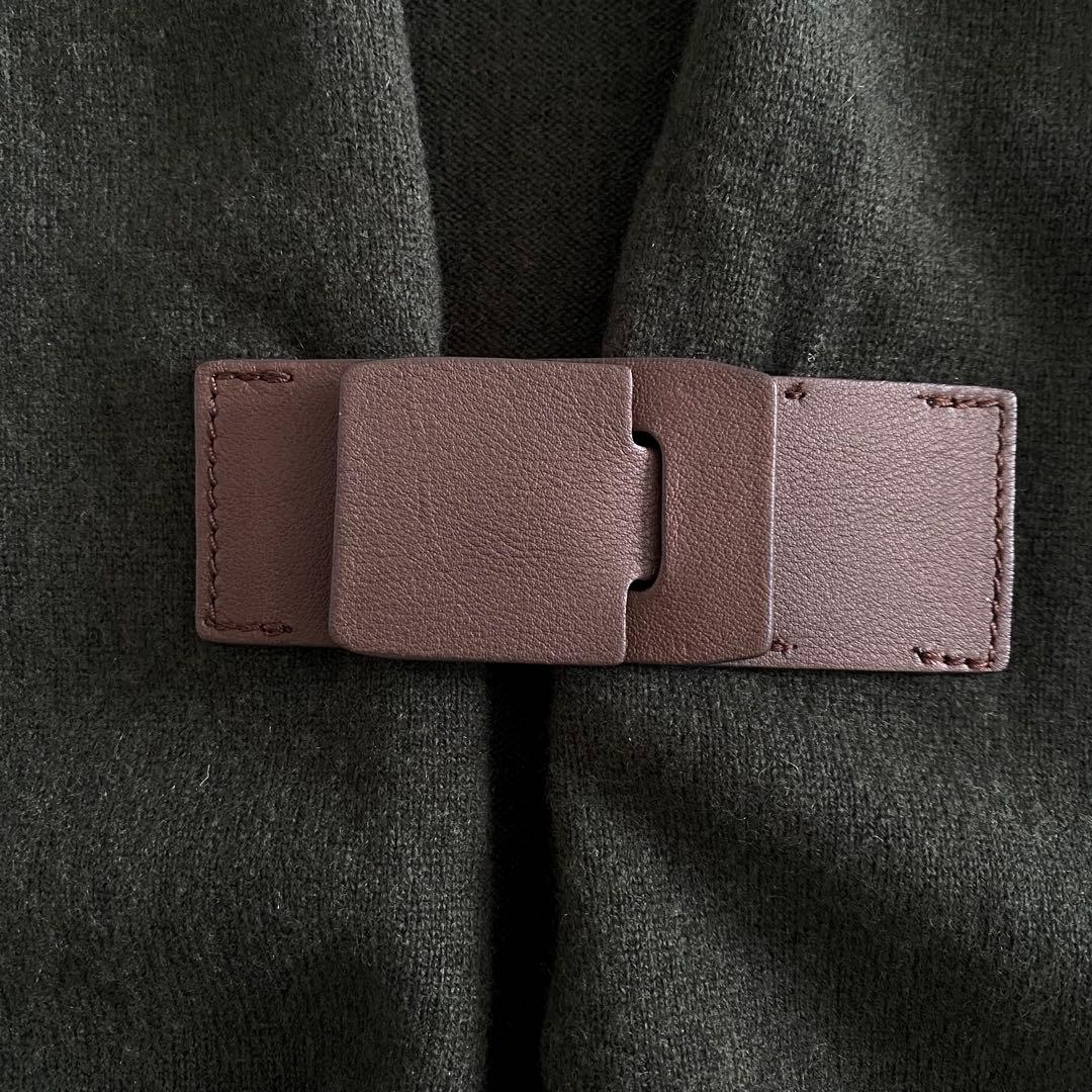 美品 ファビアナフィリッピ カシミヤシルク レザーバックルカーディガン M相当