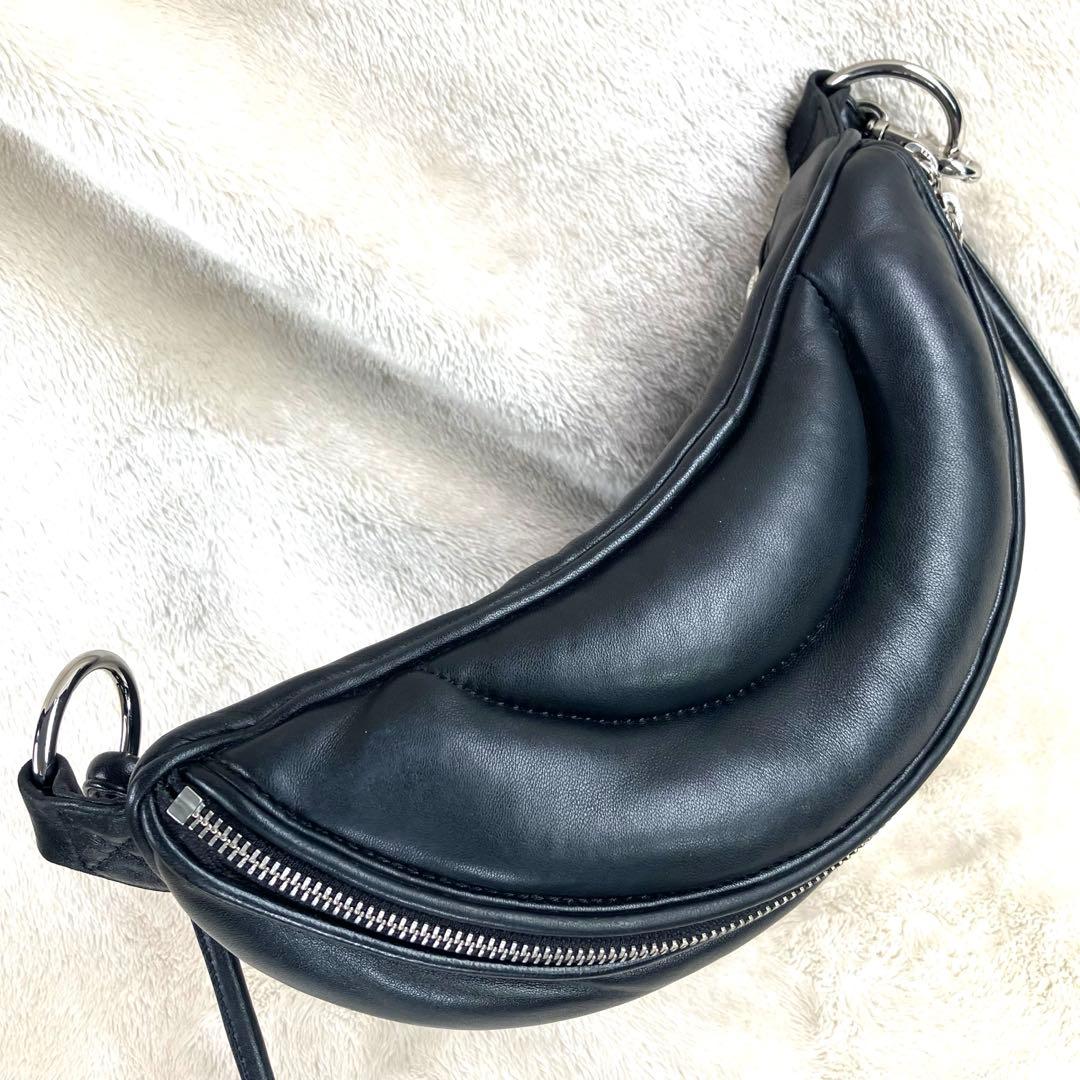 【美品✨】marimekko マリメッコ ショルダーバッグ レザー ブラック