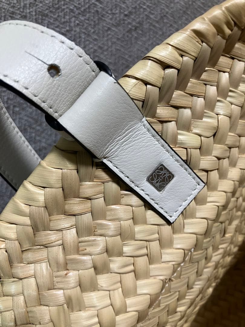 LOEWE かごバッグ ナチュラル/ホワイト　M