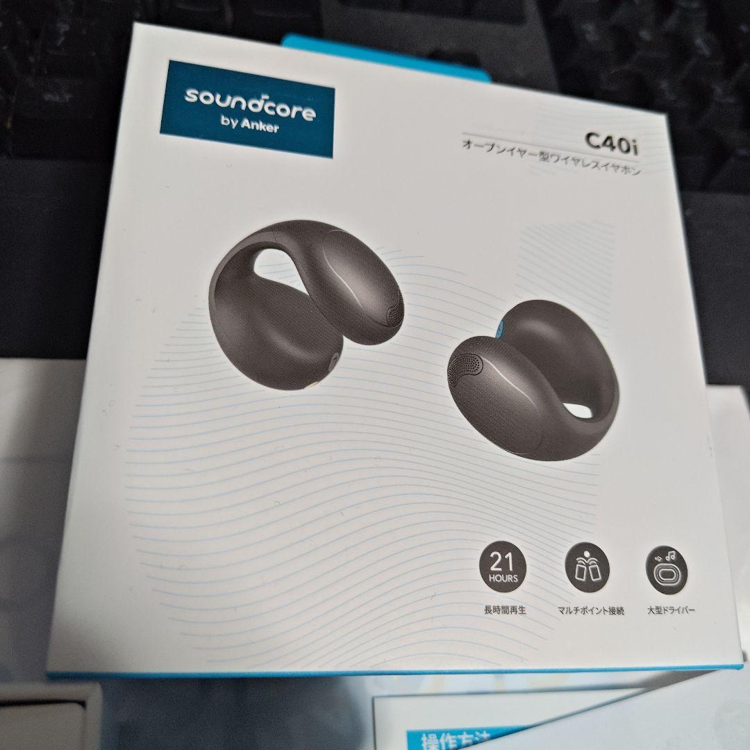 soundcore C40i ワイヤレスイヤホン ダークグレー　骨伝導