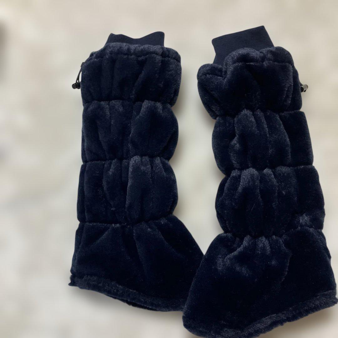 アンパスィ　ファー使いレッグウォーマー　レディース