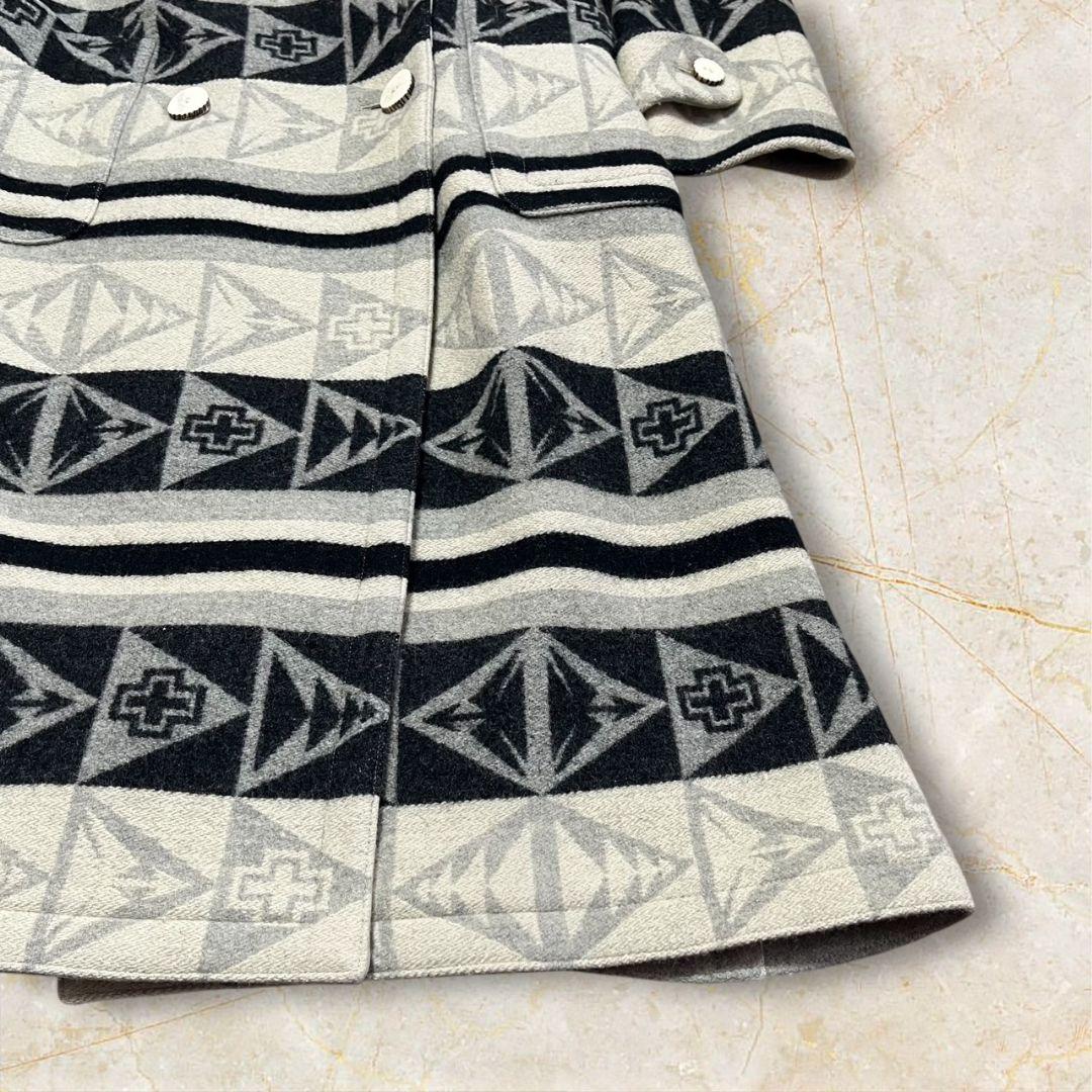 ◎90s/ネイティブ柄◎ラルフローレン★9号　M相当★ウール　コート★幾何学模様