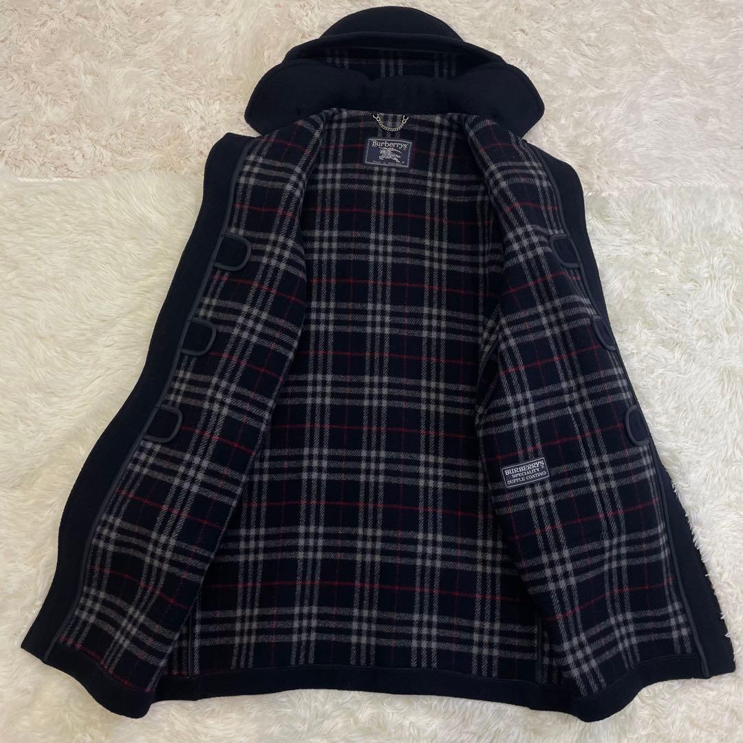 BURBERRYS ダッフルコート ネイビー ノバチェック ウール 英国製