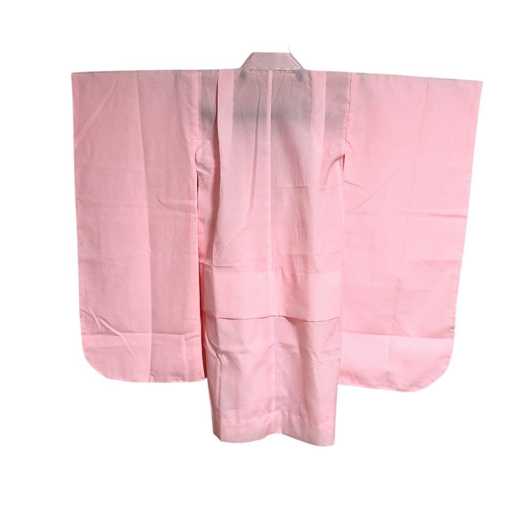 着物　七五三　7歳　女の子　13点　フルセット　オレンジ　御所車　花文　吉祥文様