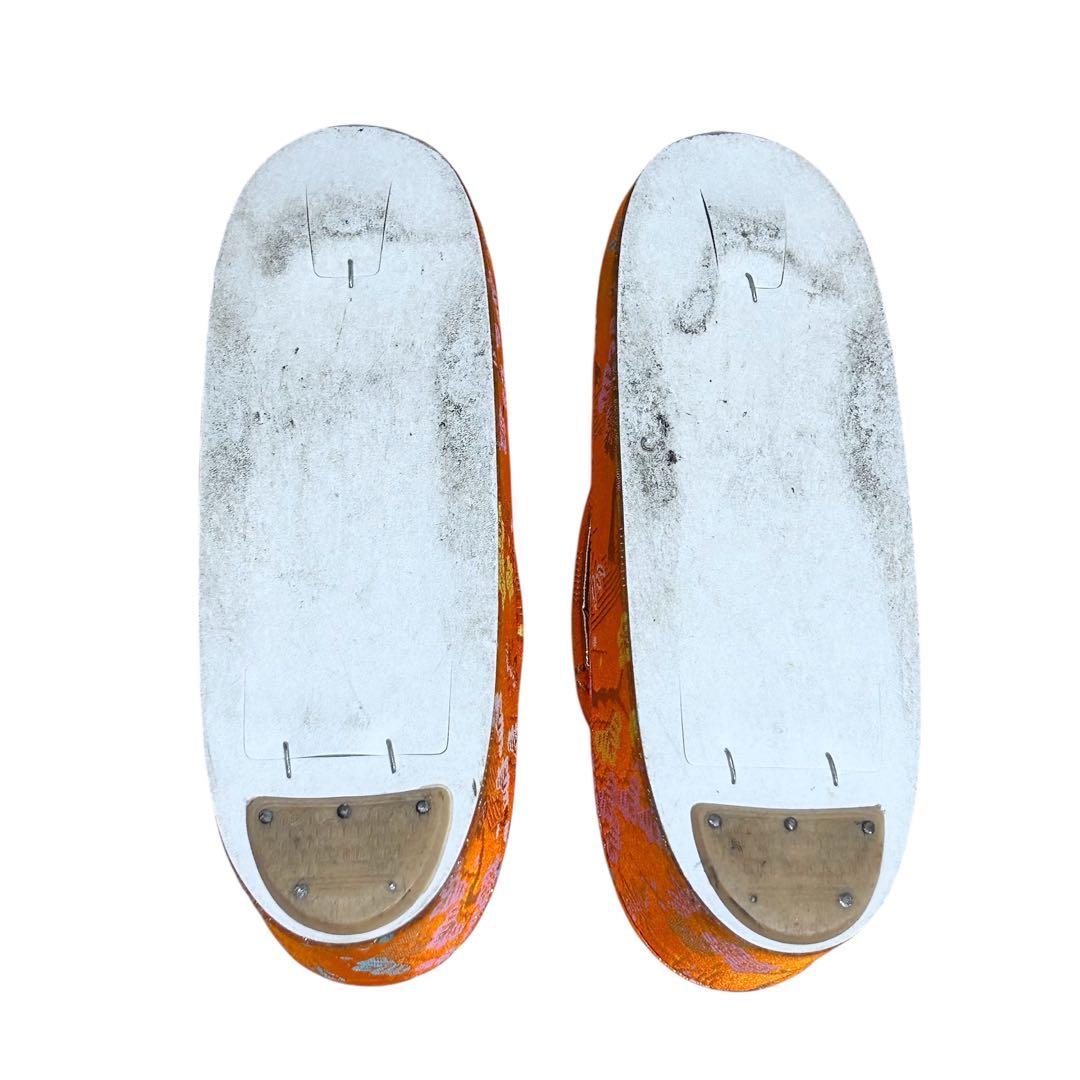 着物　七五三　7歳　女の子　13点　フルセット　オレンジ　御所車　花文　吉祥文様