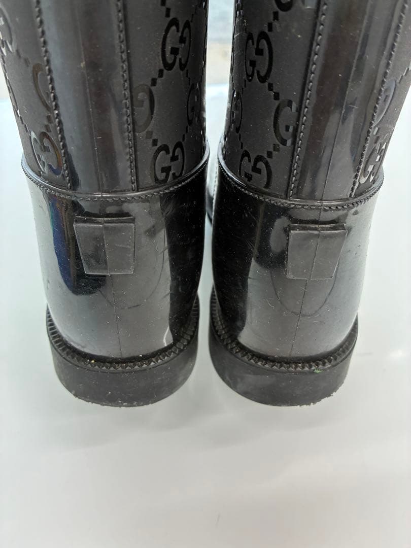 pigret ブラックラバーブーツ GGロゴ