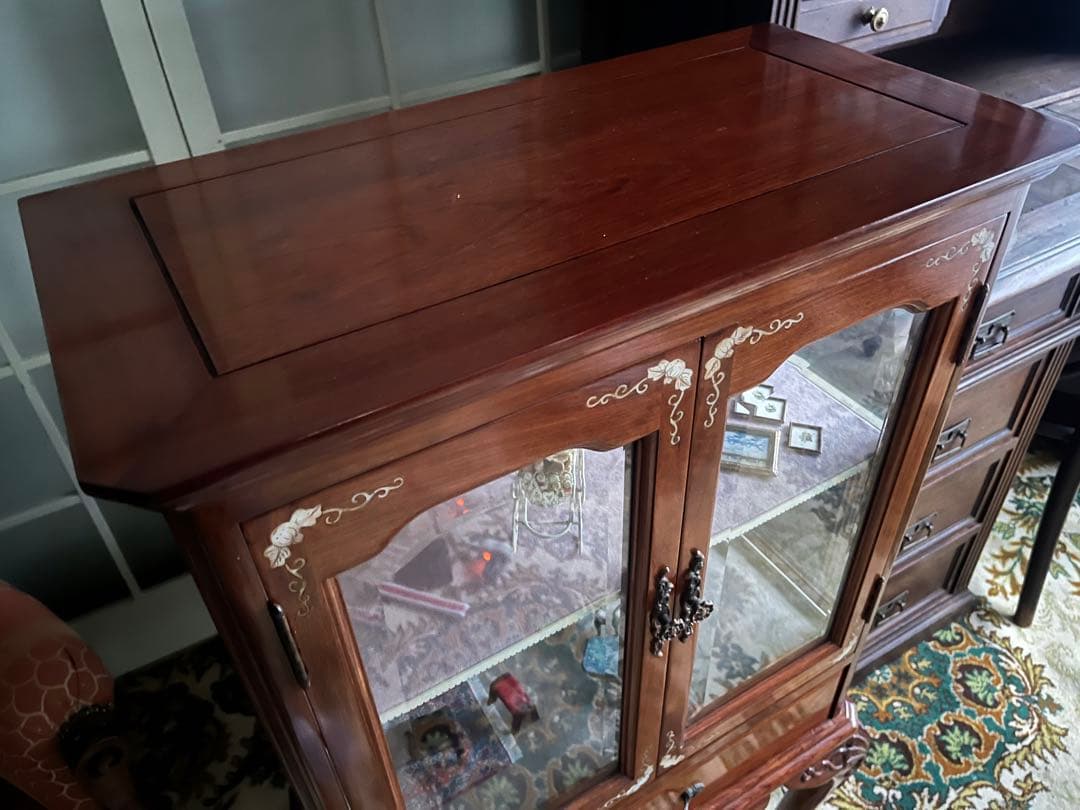 引き取り限定 猫脚 キャビネット 作家 ミニチュア ドールハウス 飾り棚 セット