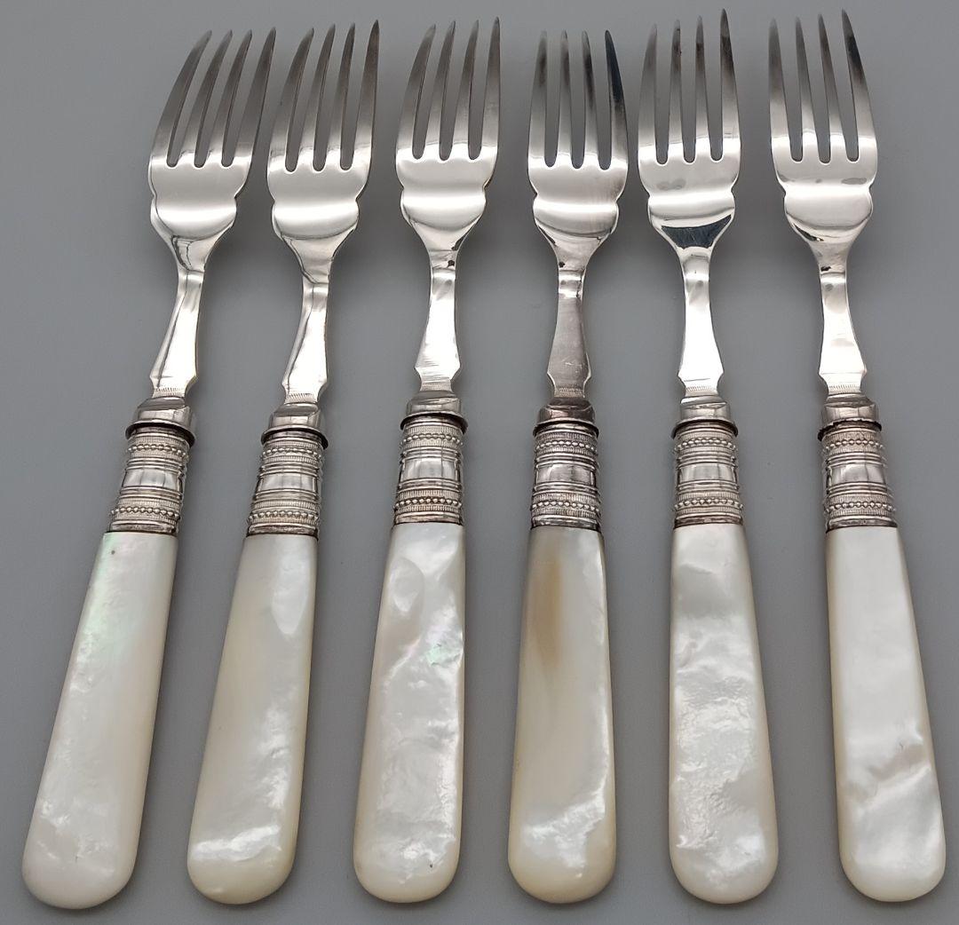 イギリス 白蝶貝 カトラリー 24本セット デザートフォーク ナイフ