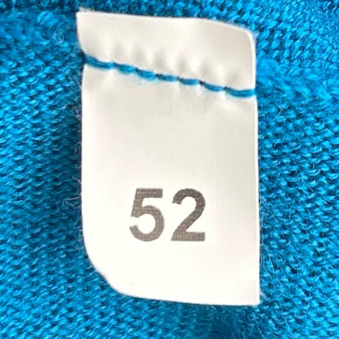 現行✨人気グランサッソウールタートルネックニット　ハイゲージ52ブルー近年モデル