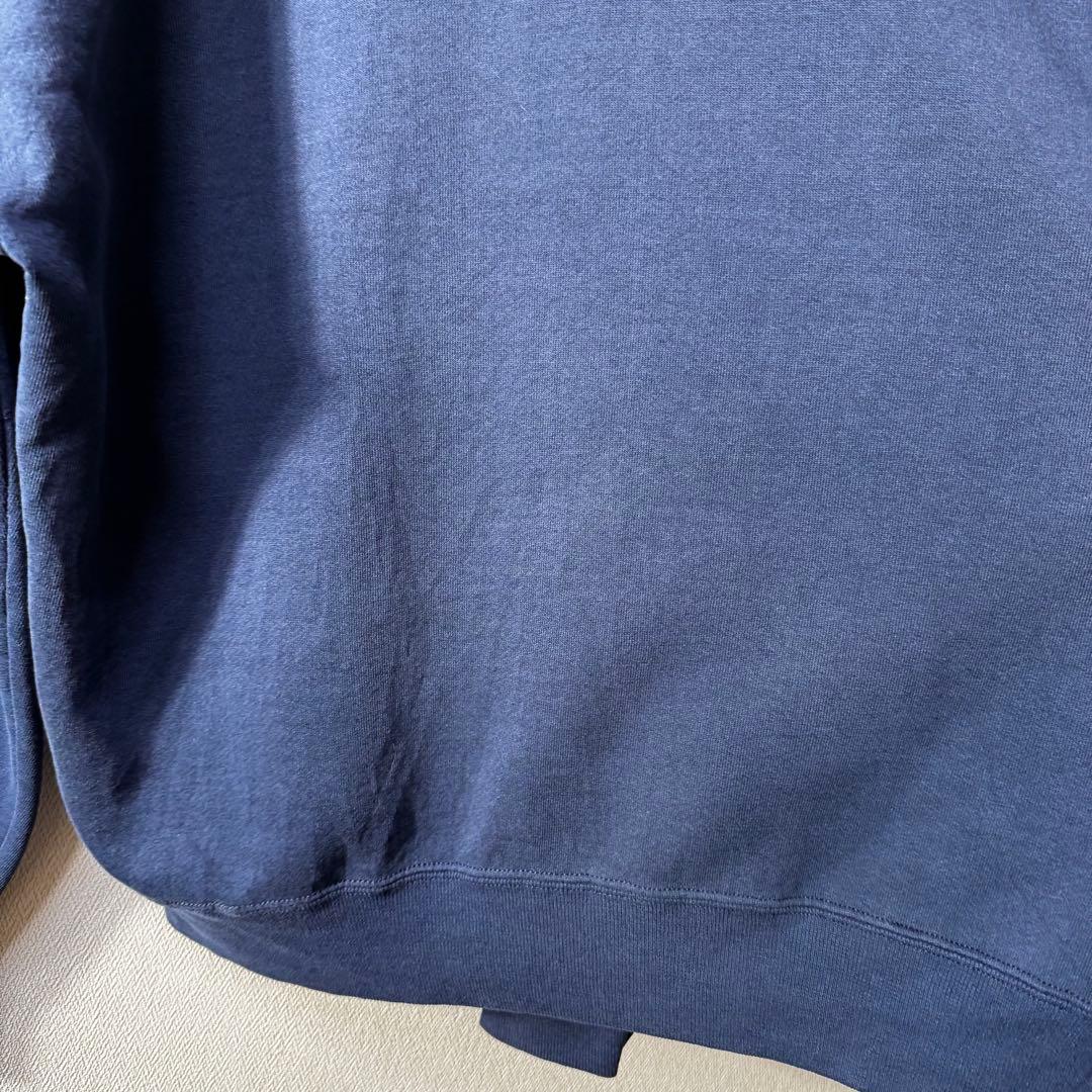 軍*手様 希少 90s USA製 RUSSELL PLAIN 無地 前V ネイビ