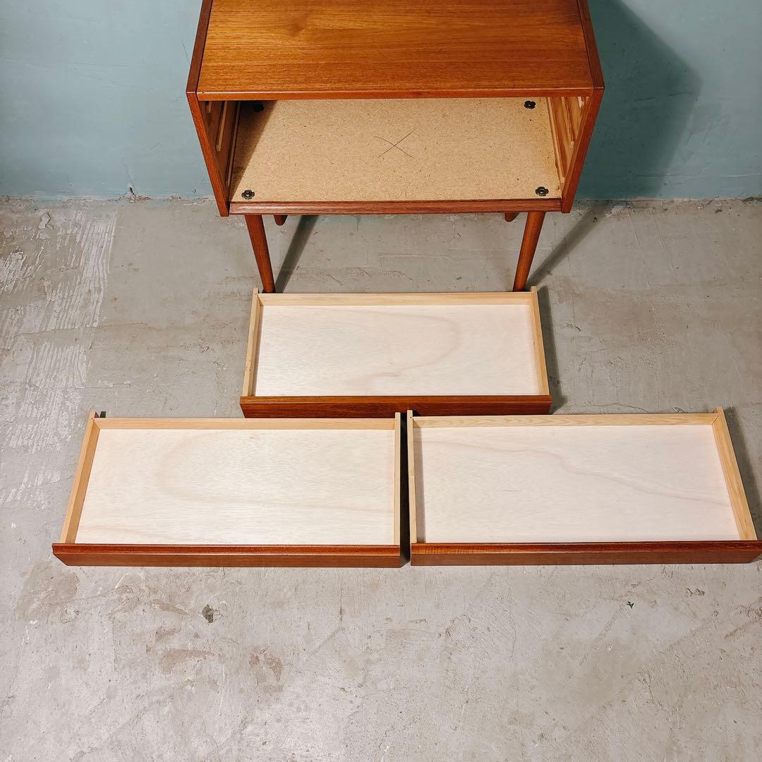 【kkw】デンマーク　チーク材　三段チェスト　北欧家具　北欧ビンテージ