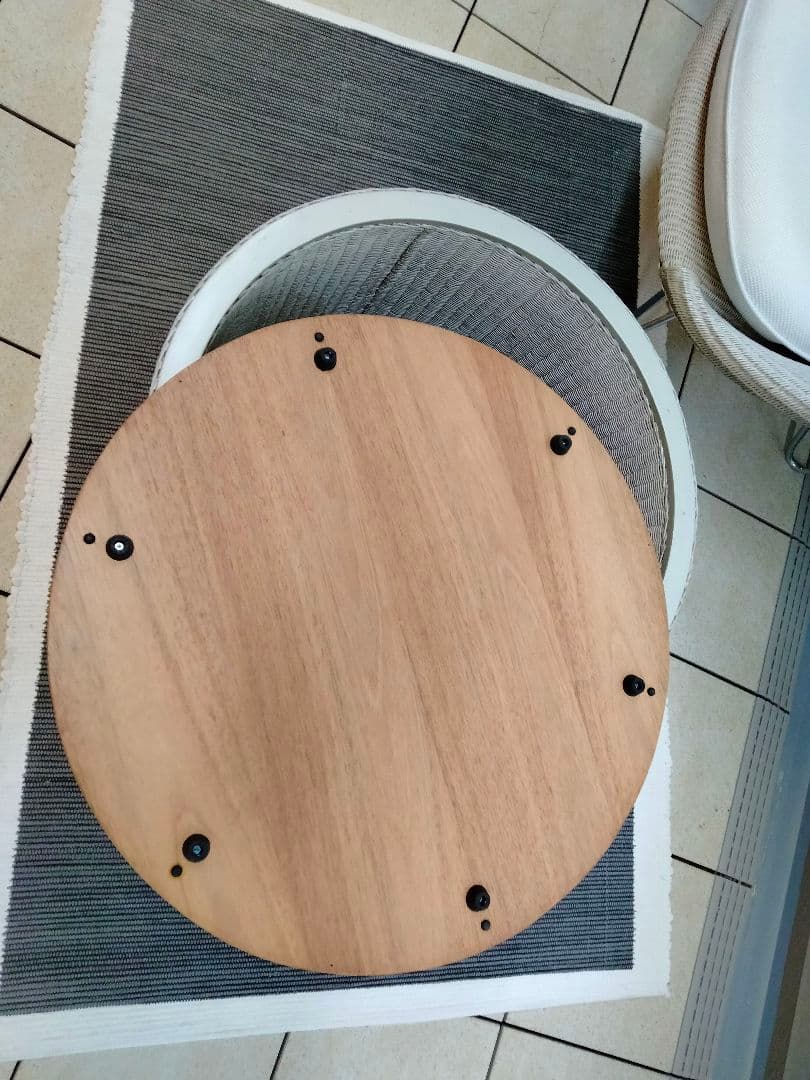 ヴィンセントシェパード◆丸テーブル◆収納◆木製天板◆日焼け有