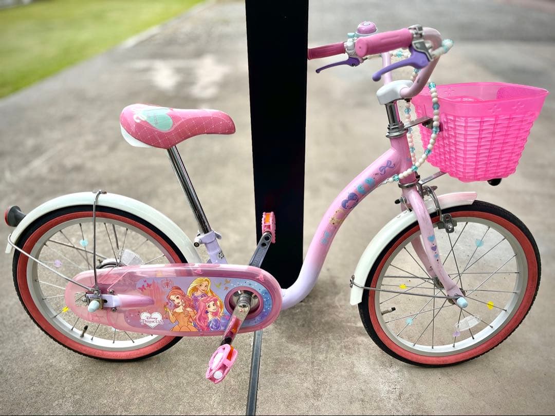 18インチ幼児用自転車 ピンク ディズニープリンセス　 ヘルメット付きセット