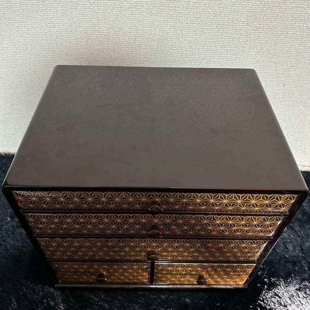 勲六等瑞宝章受章 露木清次作 漆 引出 箱根 寄木細工 30×35×25cm 檜