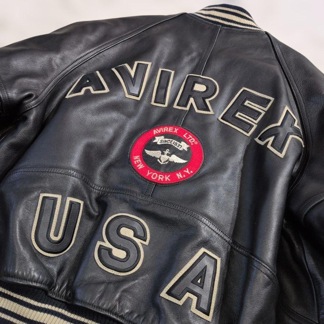 アヴィレックス レザー スタジャン S表記(M〜L相当) キルティング 超良品