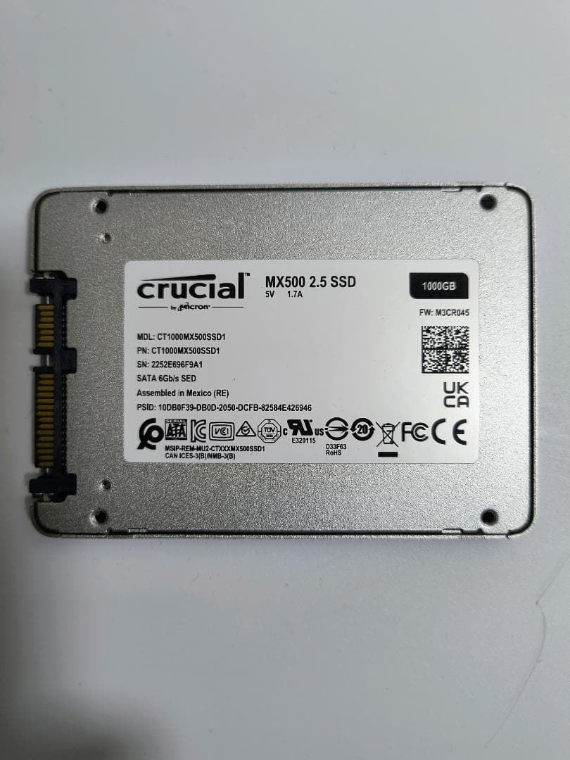 内蔵型SSD crucial MX500 1000GB 2.5 inch SATA SSD