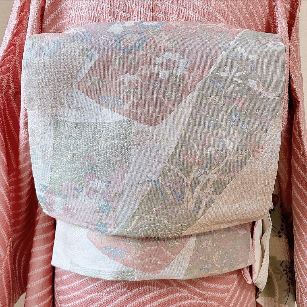 訪問着　フルセット　裄68 絞り　卒業式　入学式　礼装　袋帯 S M