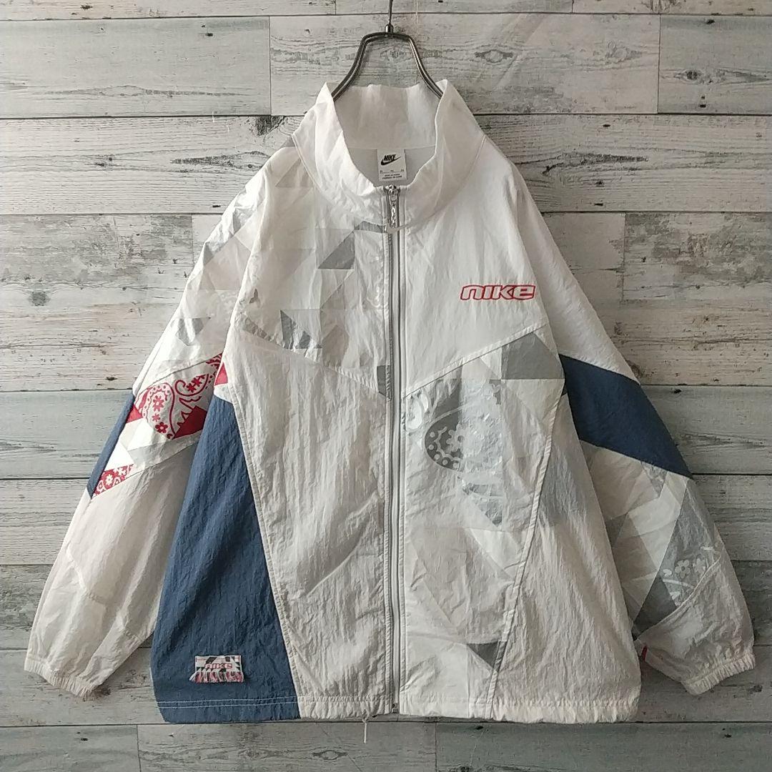 希少デザイン☆ナイキ 刺繍 ペイズリー クレイジーパターン ナイロンジャケット