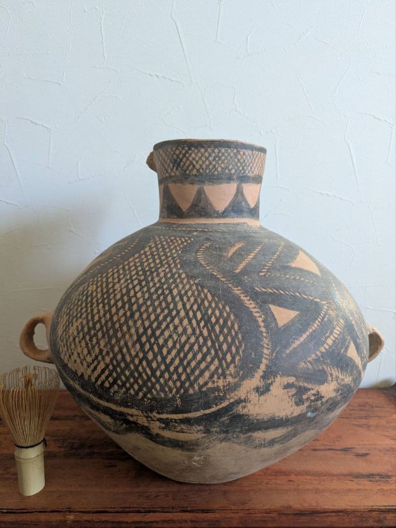 発掘品 彩色 アンダーソン土器 長頸型把手付壺 土器