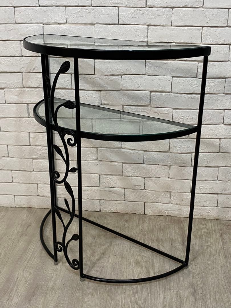 【東京都内23区配送無料】定価6万円　ガラス　コンソール　植物　玄関　棚　飾り