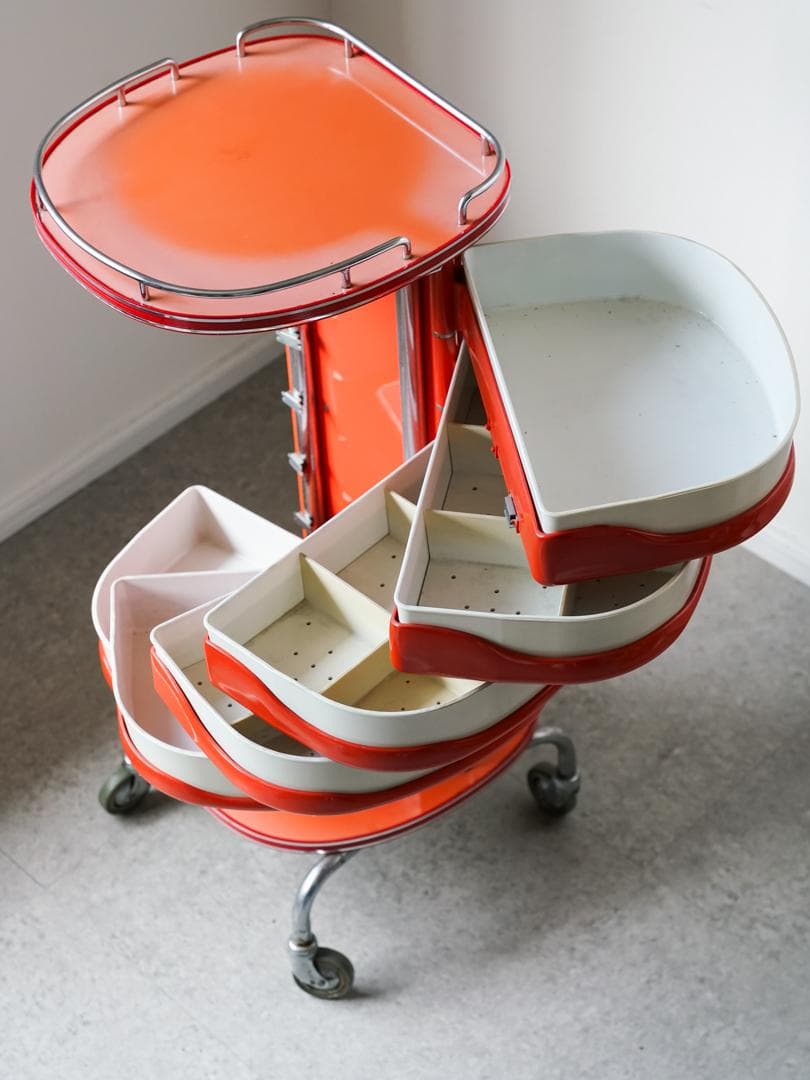 70's vintage スペースエイジ ツールワゴン シェルフ ポストモダン