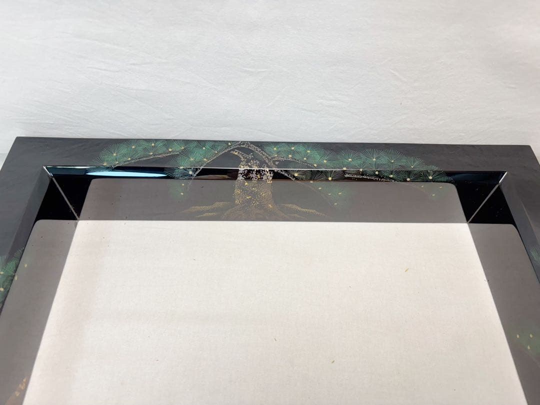 ほぼ未使用 茶道具 野々田電熱式炉壇 英次輪島塗 老松沈金黒真塗炉縁清光造 釜