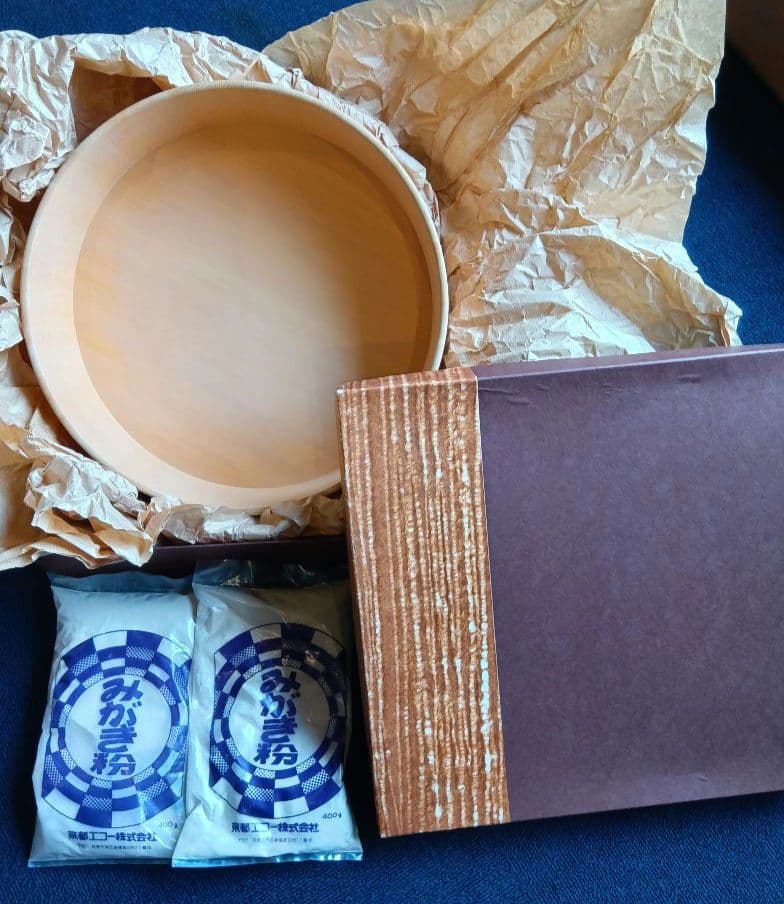 京都　たる源　桶 　みがき粉付　工芸品　直径約30cm