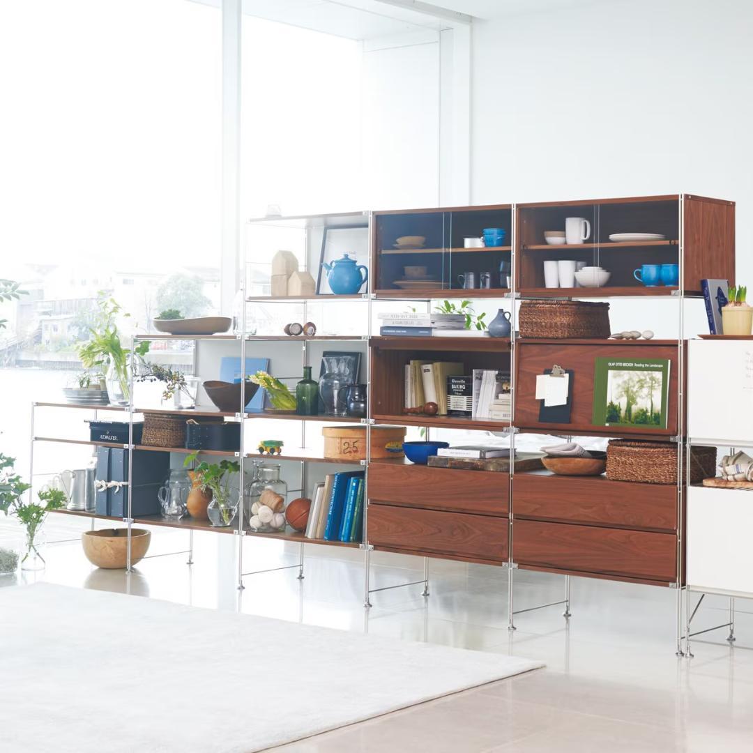 美品　無印良品ステンレスユニットシェルフ・追加用帆立・中3本/クロスバー2セット