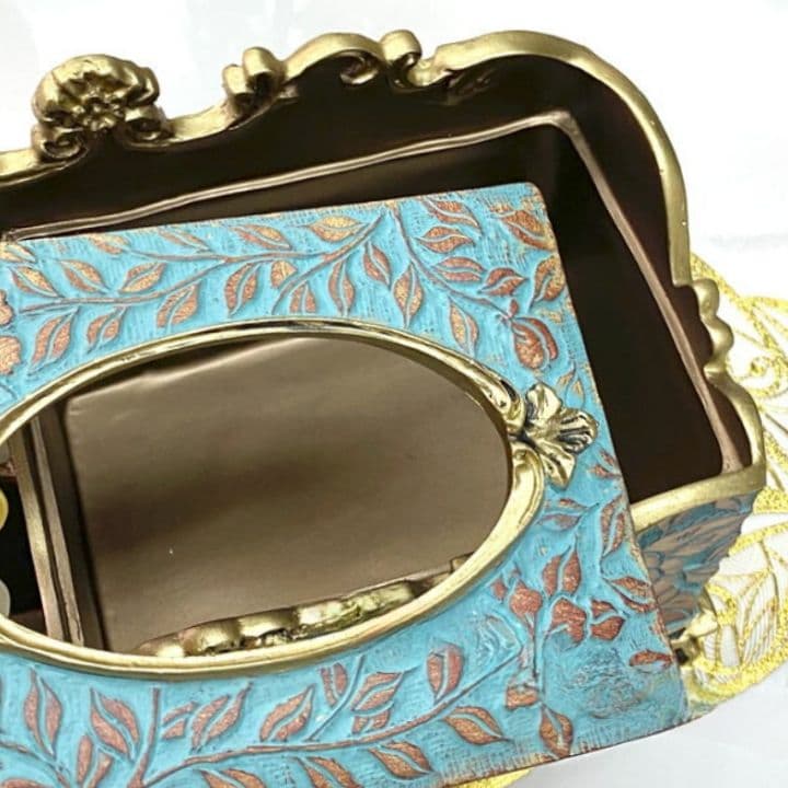 輸入雑貨　シノワズリ　『薔薇のティッシュBOX』　薔薇模様　小物入れ　リビング