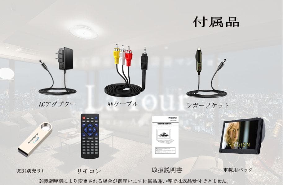 INTENAVI 12.6型 DVDポータブル大画面CPRM対応リージョンフリー