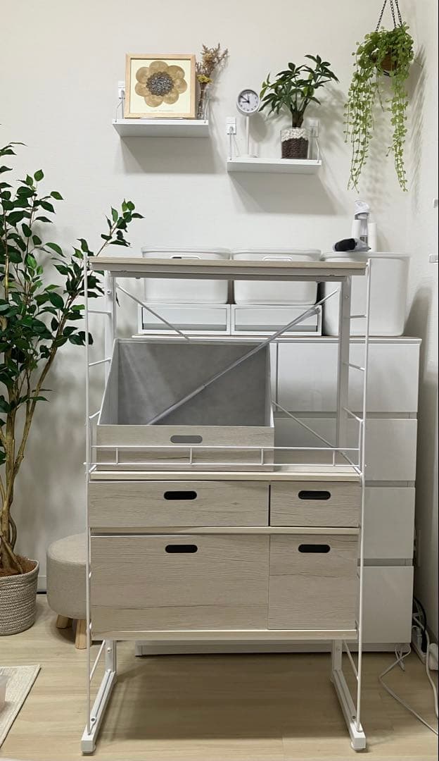 【9点】Nポルダシリーズ　ワイヤーシェルフ（ネジ4箇所で完成）、棚板、引き出し等