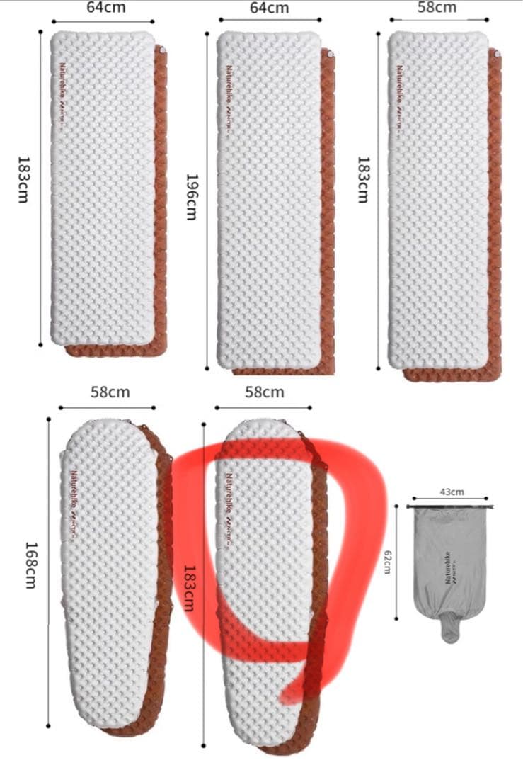 Naturehike Tuye エアーマット SGS認証 R5.8 超軽量 厚手