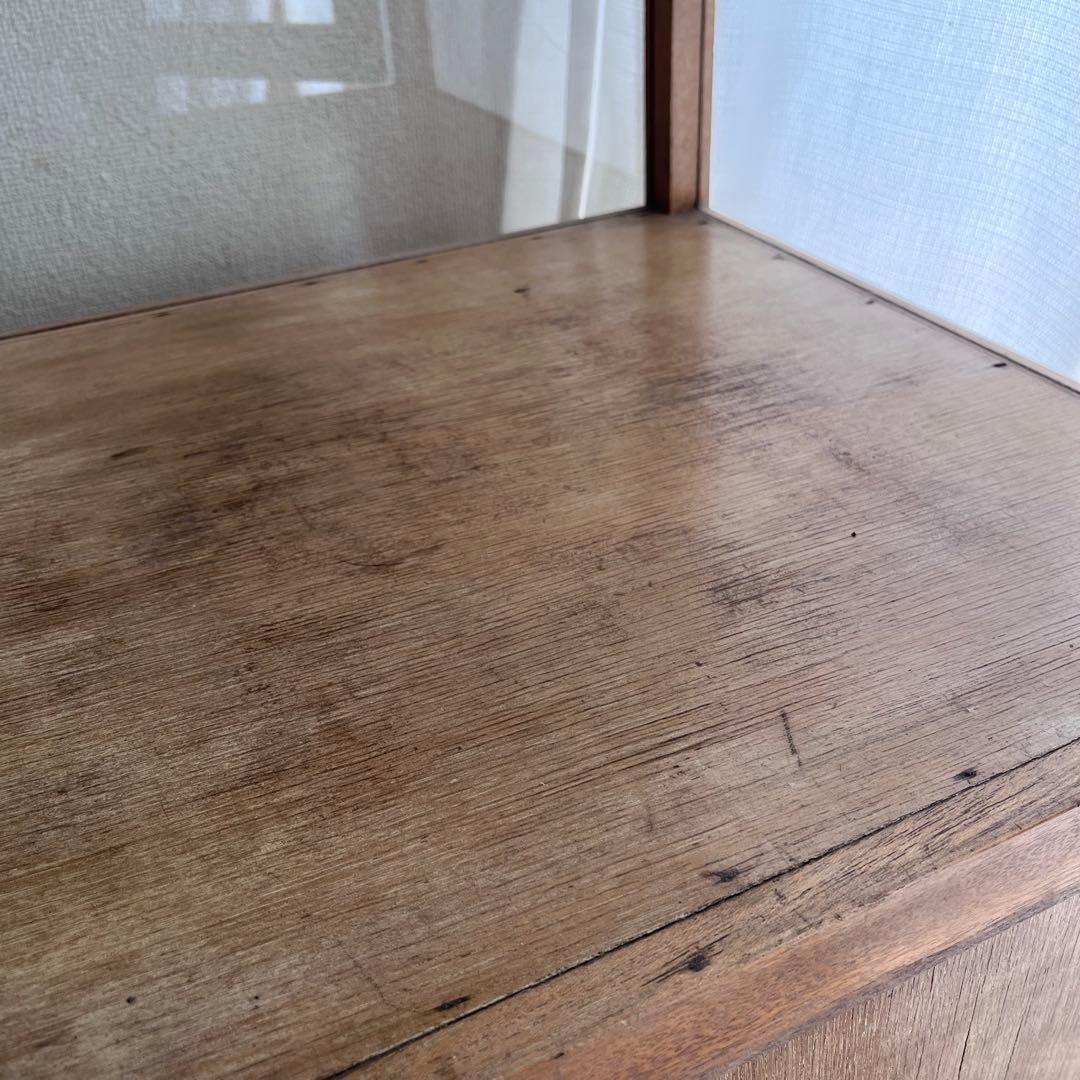 古家具 ガラスケース パンケース ショーケース 5面 アンティーク キャビネット