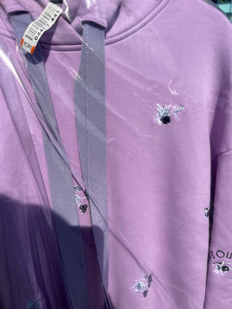 パトゥ　花柄フードトレーナーXSオーガニックコットン