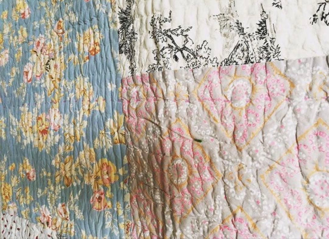 オンフィルダンディエンヌ フランス製 キルトカバー ラグ 花柄 フラワープリント