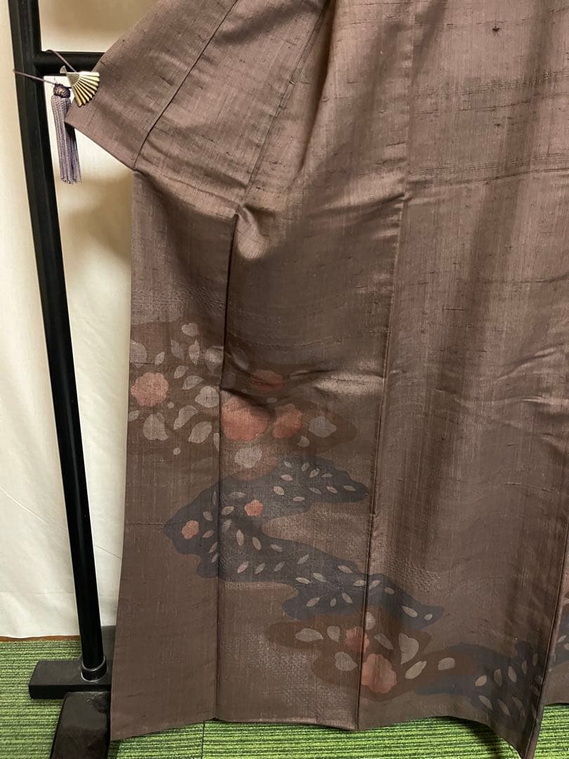 ☘️早い者勝ち☘️【国宝品】●しょうざん生紬●草木染●紬●着物