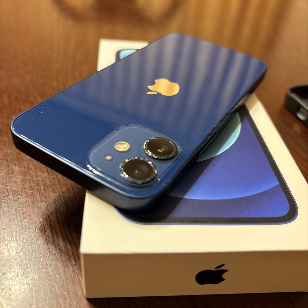 iPhone12mini 本体 128GBブルー カバー箱付き バッテリー76%