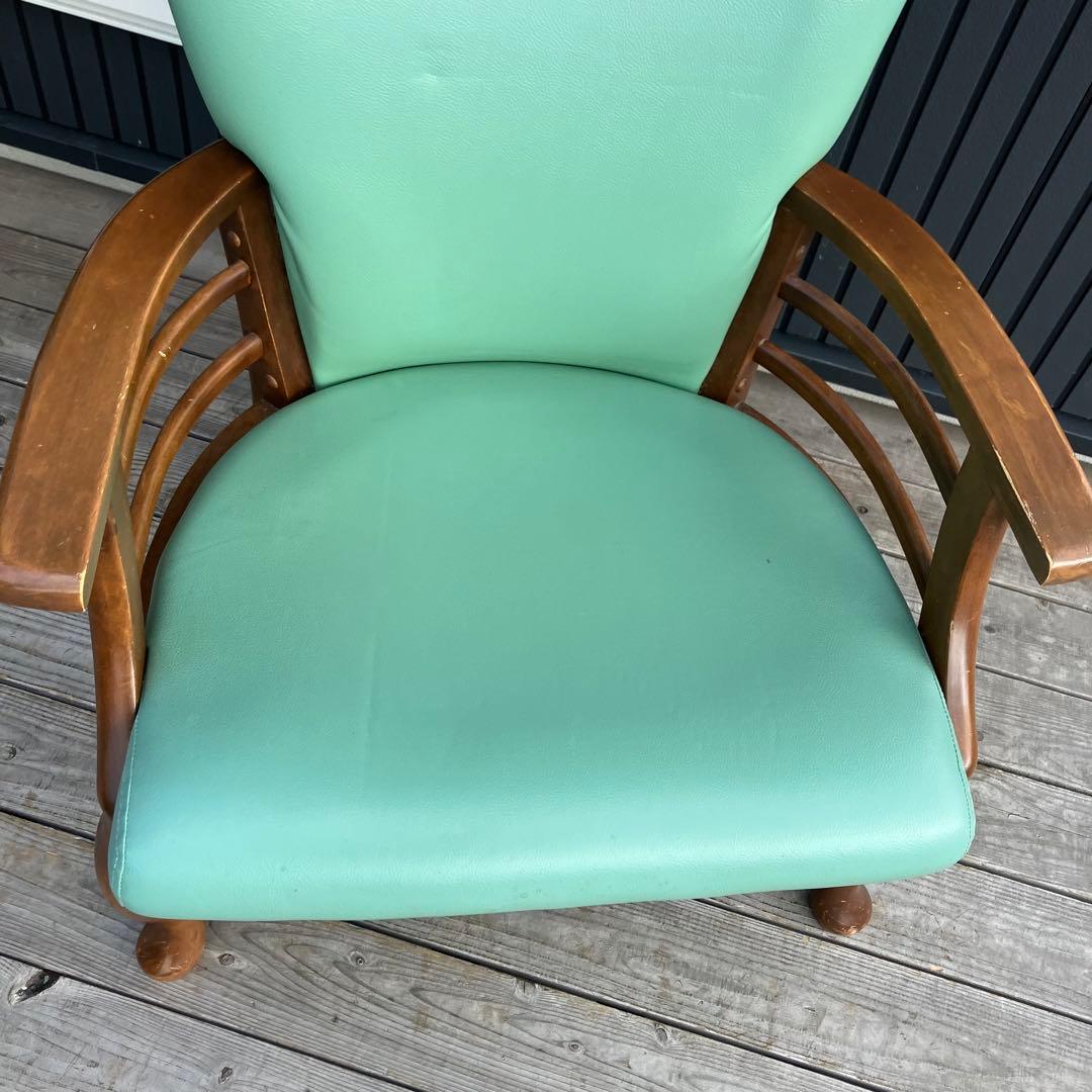 ① アンティーク 猫脚 木製 アームチェア 1人掛けソファ 古家具 ビンテージ