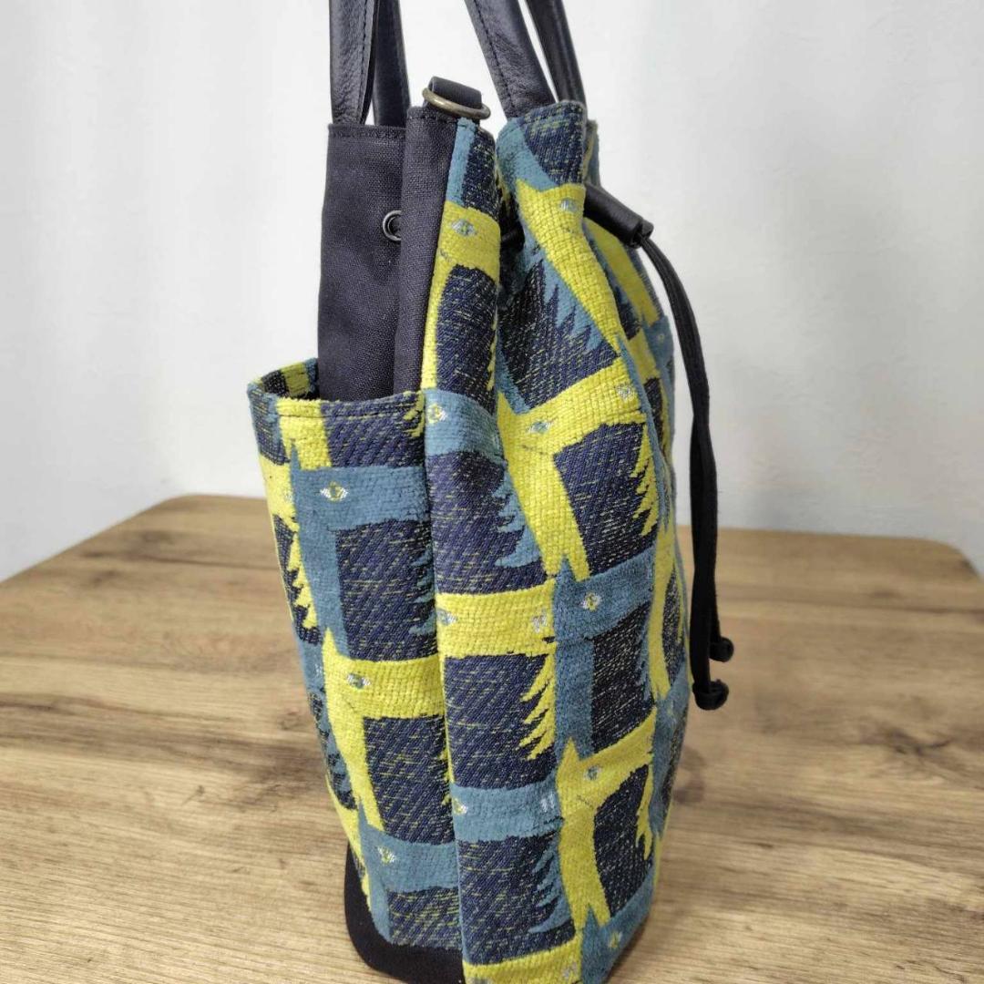 【ゆきんこ】/thoroughbredサラブレットネイビー/巾着Lサイズショル