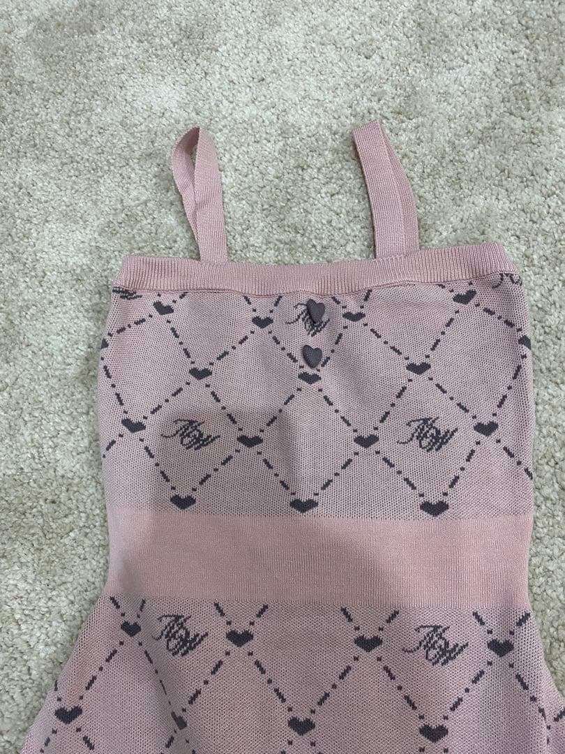 るり❣️モノグラムアンサンブルワンピース ピンク／グレー M