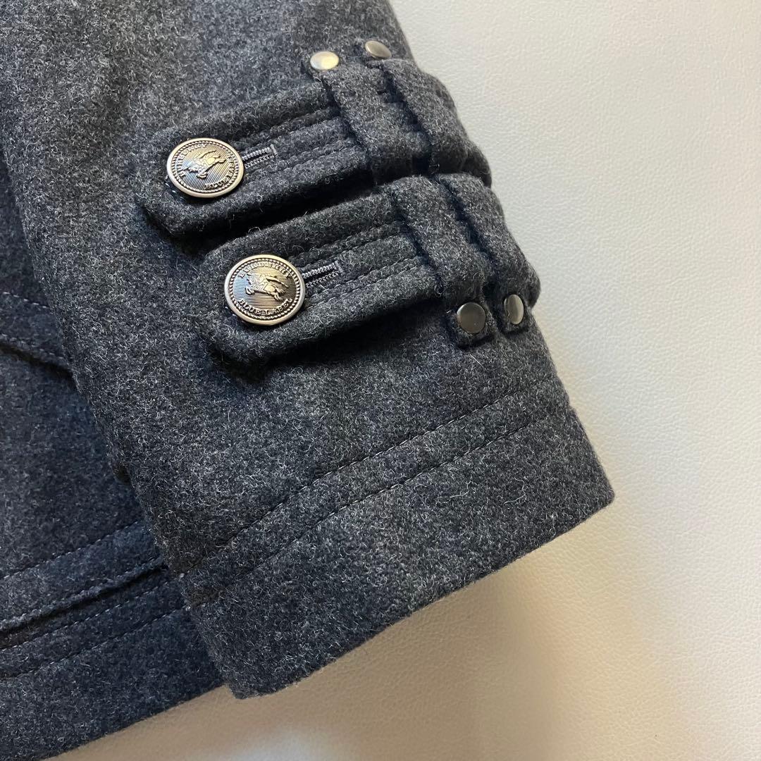 極美品 バーバリーブルーレーベル 銀ボタン Pコート ノバチェック 38