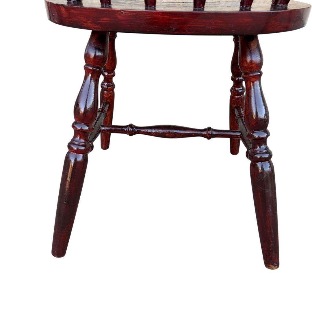 飛騨高山 柏木工 ウィンザーチェア 2脚セット ダイニングチェア ワインレッド②