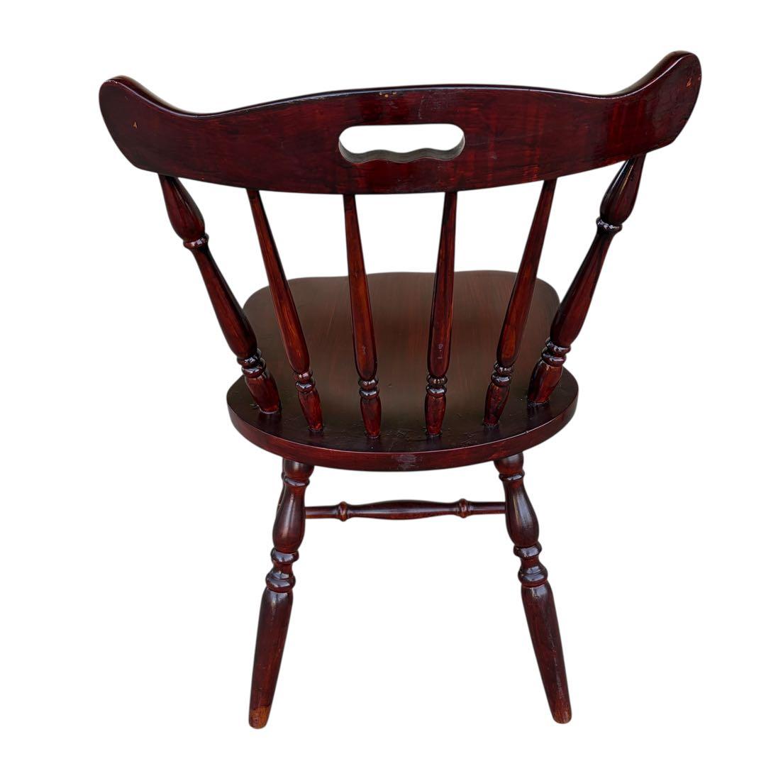 飛騨高山 柏木工 ウィンザーチェア 2脚セット ダイニングチェア ワインレッド②