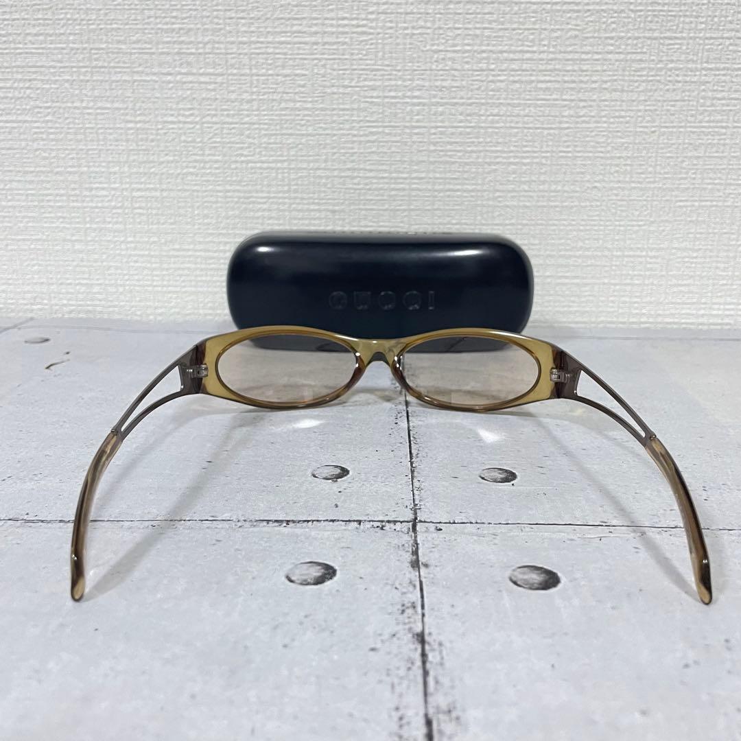 美品　グッチ　1487 インターロッキング　サイドロゴ　GGロゴ　サングラス　茶